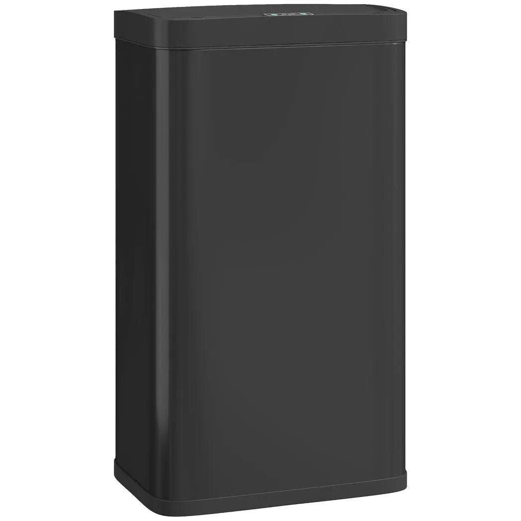 HOMCOM 45L Automatic Kitchen Sensor Bin with Infrared Touch-Free Lid and Removable Bucket, Black