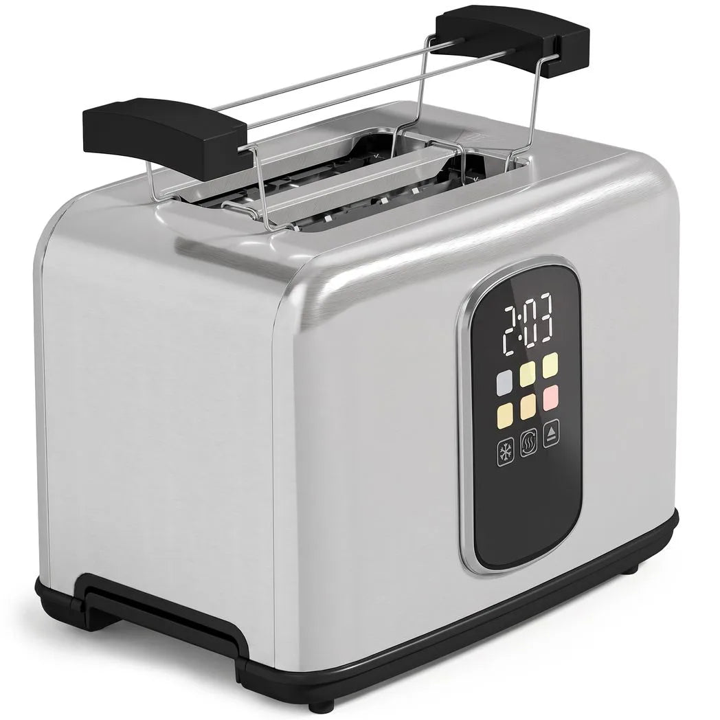 HOMCOM 2 Slice Smart Toaster with Touch Screen, LED Countdown, Warming Rack & Memory Function – 6 Browning Levels
