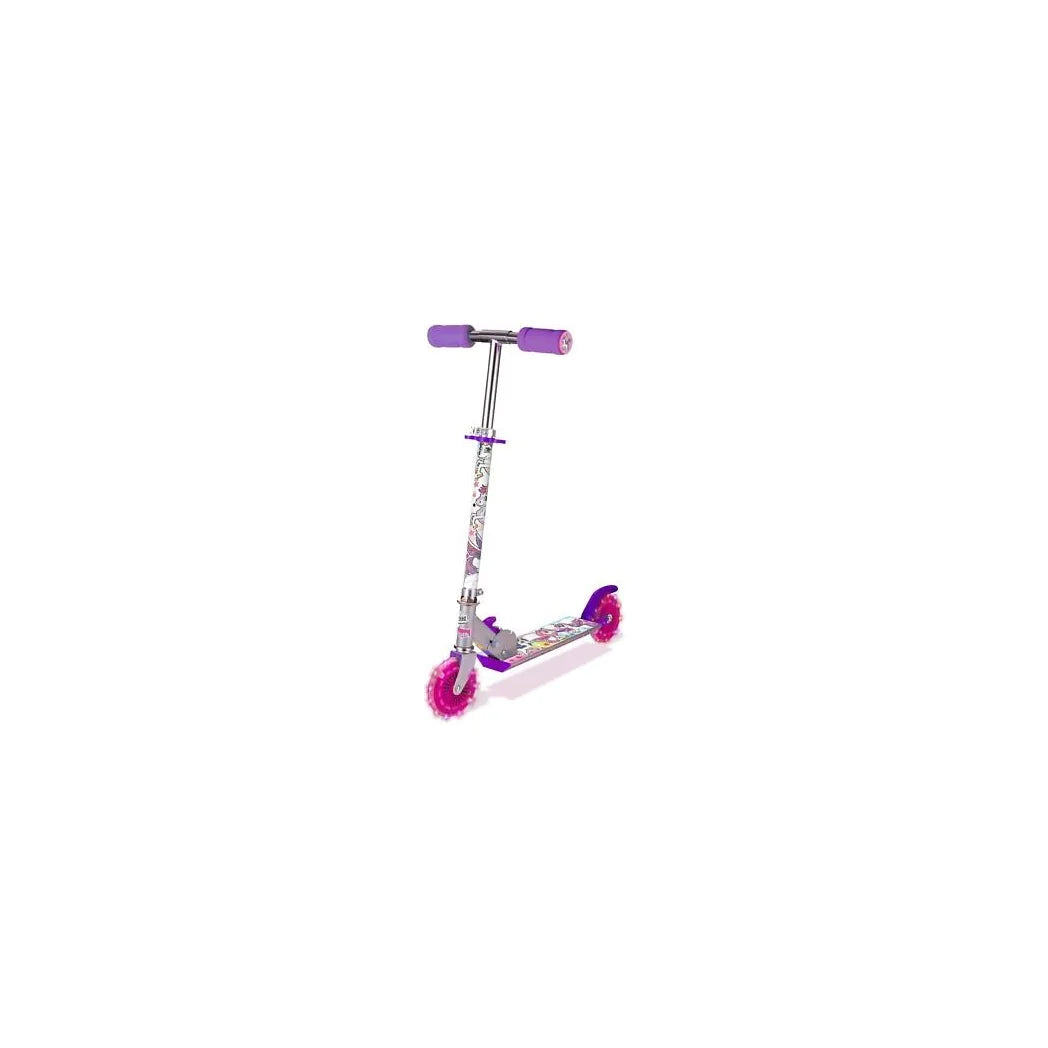 Ozbozz Unicorn Dreamland Push Scooter with 2 Light-Up Flashing Wheels – Outdoor Ride-On for Boys & Girls