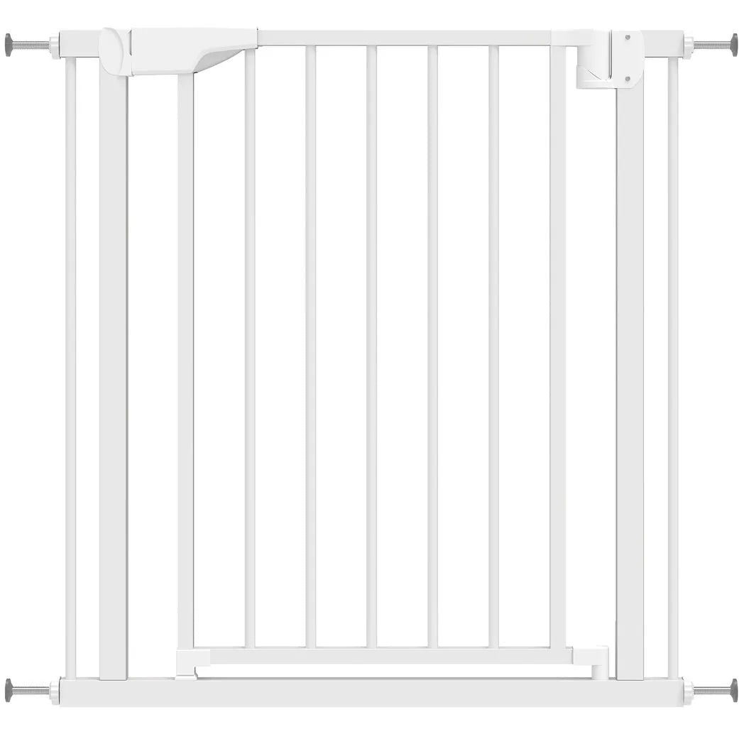 PawHut Pressure-Fit Baby and Pet Safety Gate, 76–81 cm, Two-Way Opening with One-Hand Release