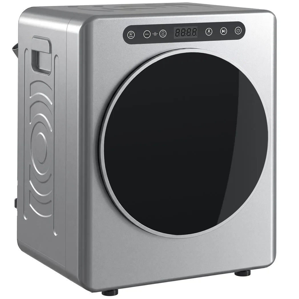 HOMCOM 5kg Compact Vented Tumble Dryer with 40–60°C Settings and Anti-Crease Function – Silver Tone