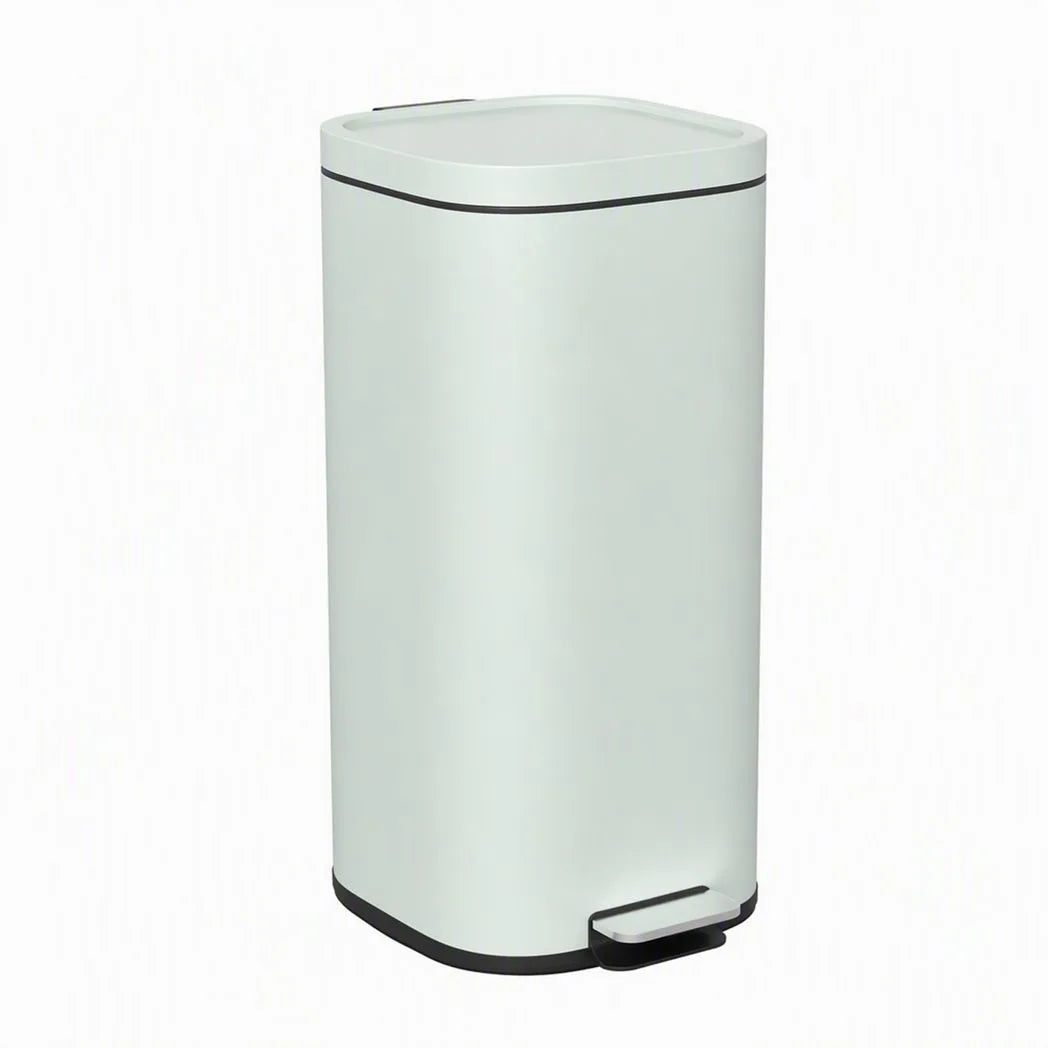 HOMCOM 30L Pedal Kitchen Bin with Soft-Close Lid and Removable Bucket – Compact Metal Rubbish Bin, Green