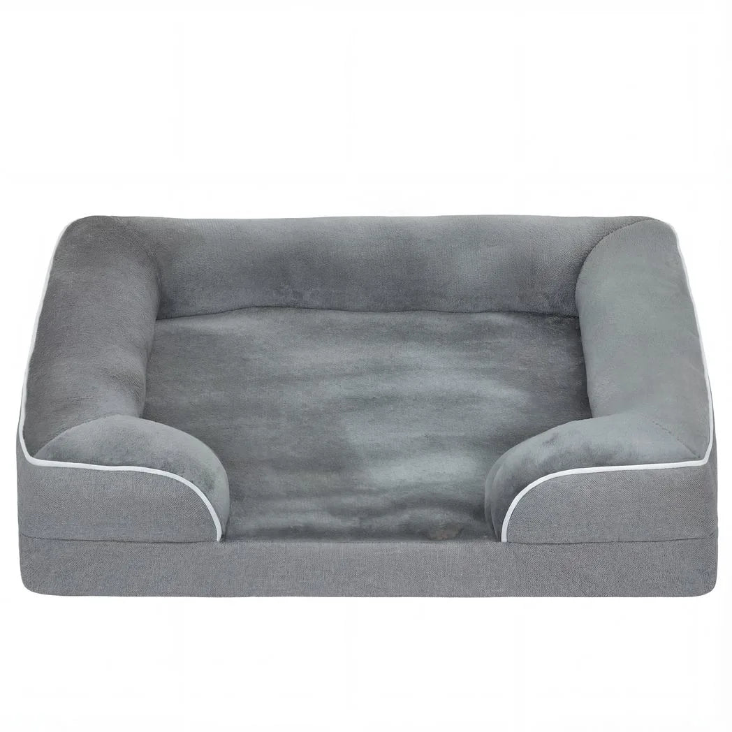 PawHut Orthopaedic Dog Sofa Bed with Cooling Gel Memory Foam & Washable Cover – Grey, Small
