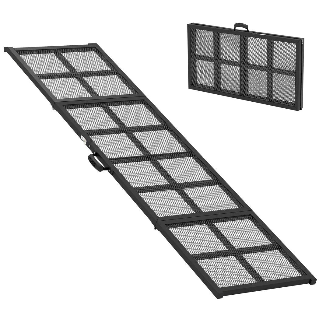PawHut 191cm Extra Long Folding Dog Ramp with Non-Slip Surface – Car Pet Ramp for Large Dogs, Black