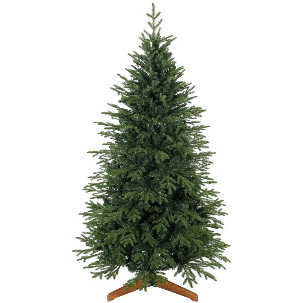 HOMCOM 6ft Artificial Christmas Tree – 180cm Hinged Xmas Tree with 2081 Tips and Solid Pine Wood Stand, Green