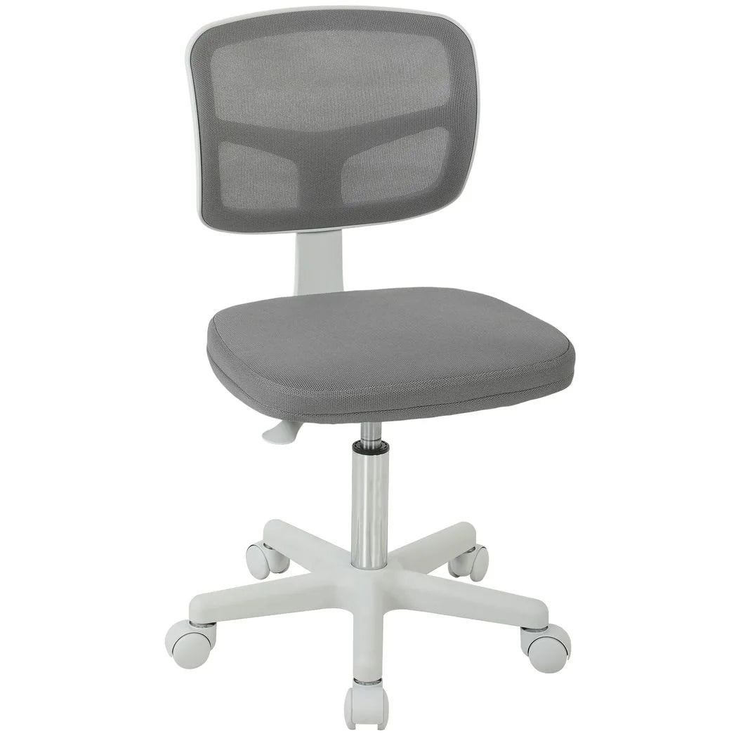 Vinsetto Small Armless Office Chair with Curved Back – Ergonomic Swivel Mesh Desk Chair, Dark Grey