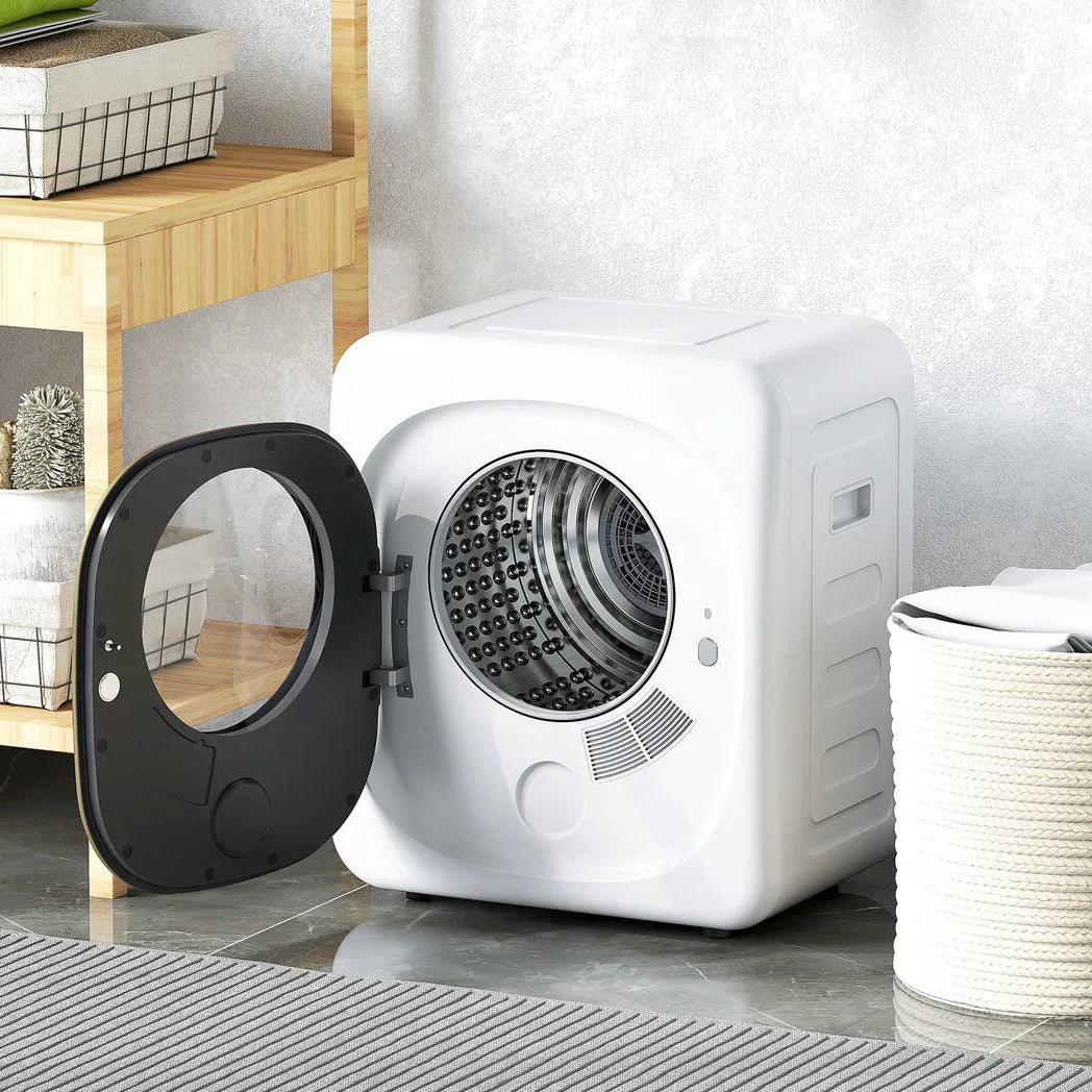 HOMCOM 4kg Vented Tumble Dryer, 800W Compact Freestanding Dryer with 5 Drying Modes and Touch Controls, White