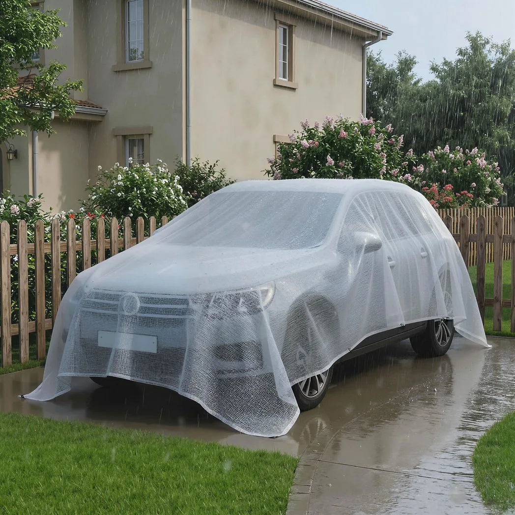 Outsunny 4 x 6m Waterproof Tarpaulin, 140GSM Heavy-Duty Tear-Resistant PE Tarp with Reinforced Grommets – UV-Protected Cover