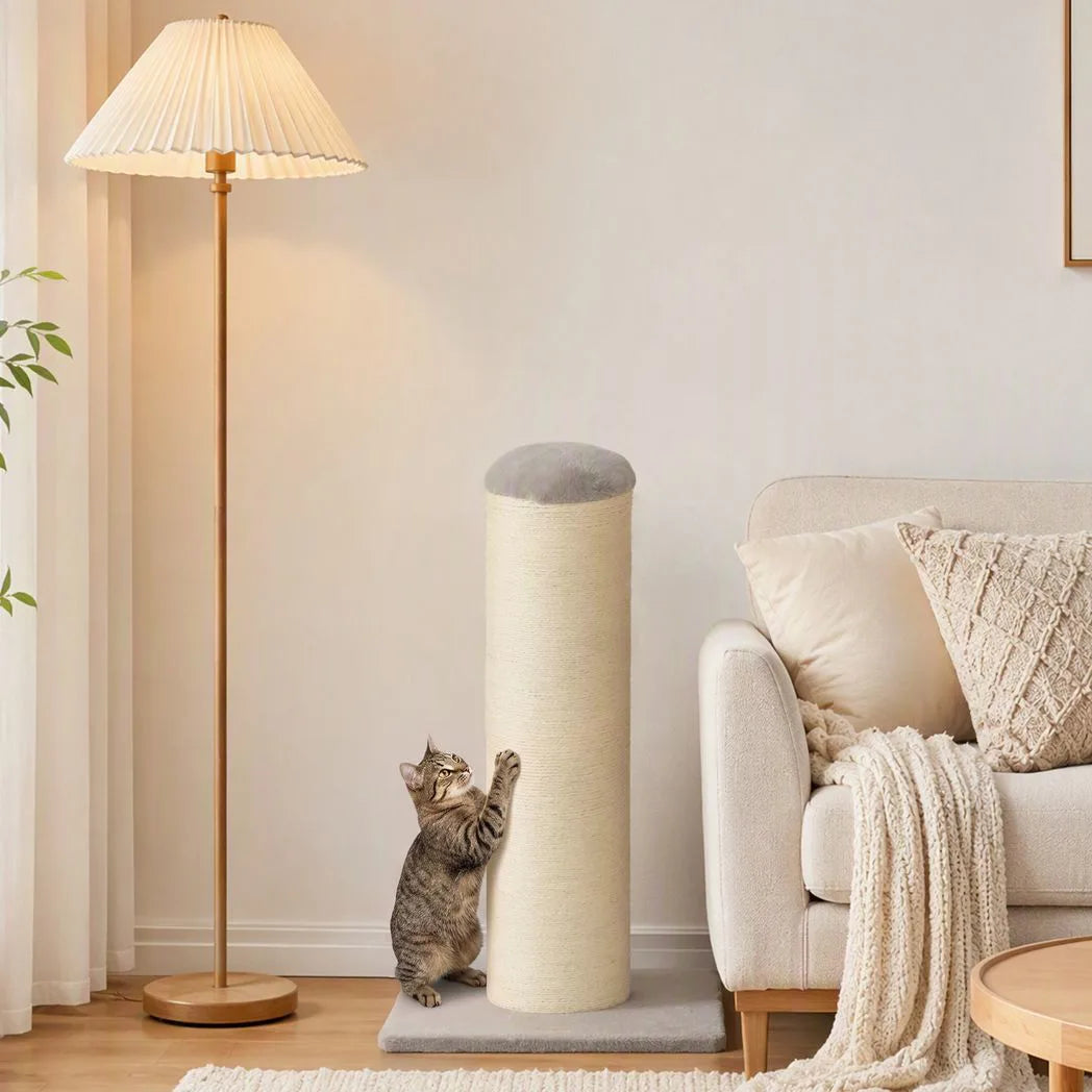 PawHut Cat Scratching Post, 76cm Tall Sisal Scratcher for Indoor Cats with Stable Base – Beige