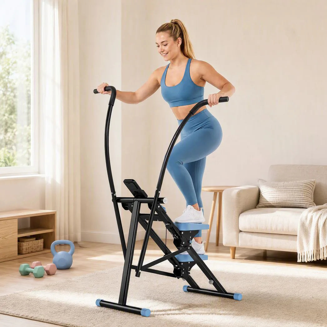 SPORTNOW Stair Stepper Vertical Climber with LCD Monitor & 3 Adjustable Pedal Heights – Full-Body Home Gym Cardio
