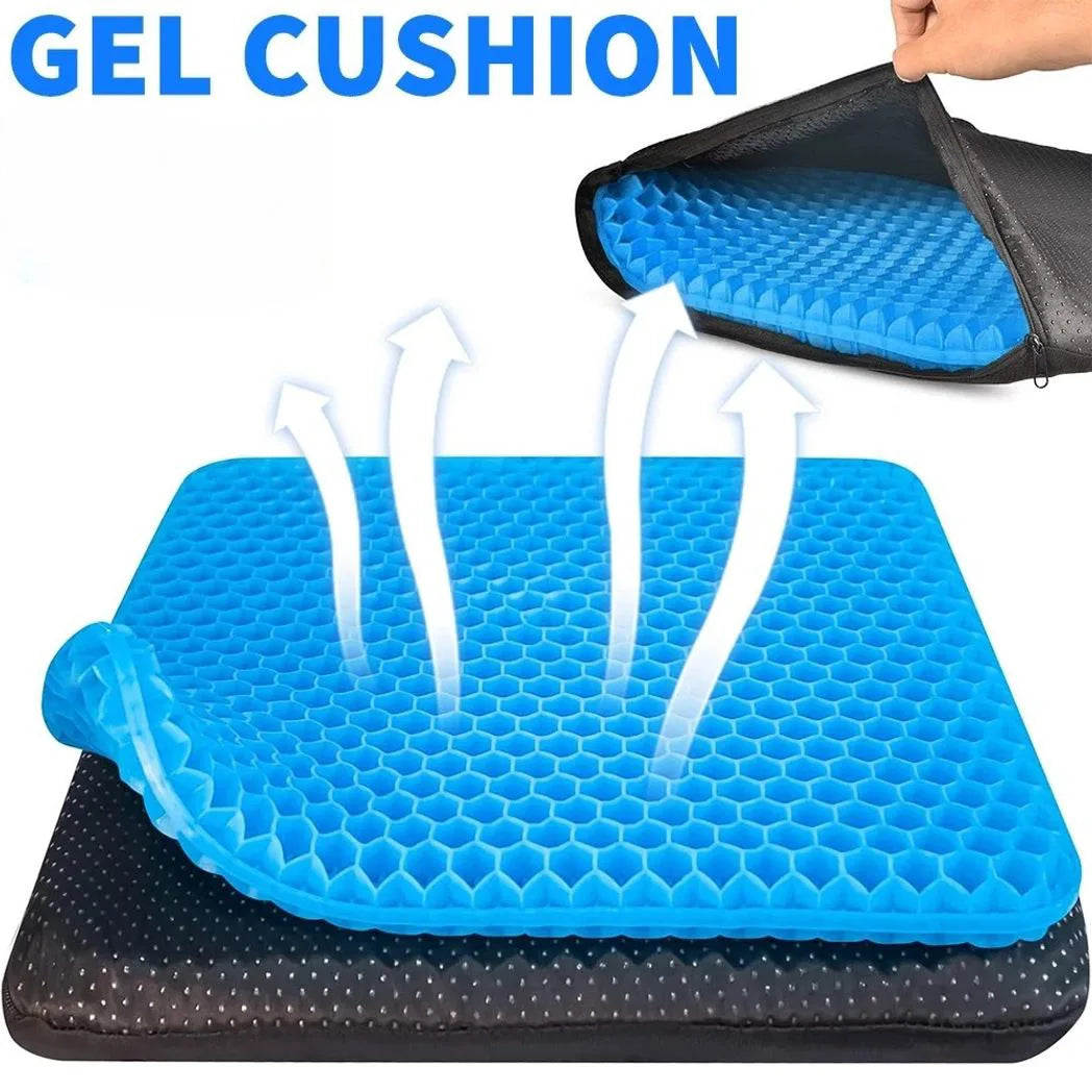 Honeycomb Breathable Gel Seat Cushion Cooling Double Thick Egg Sitting Pad