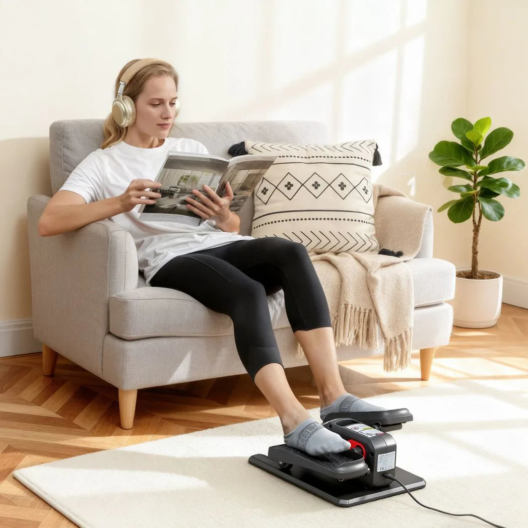 SPORTNOW Under Desk Elliptical Machine with 12 Speeds, LED Monitor & Remote Control – Electric Seated Pedal Exerciser