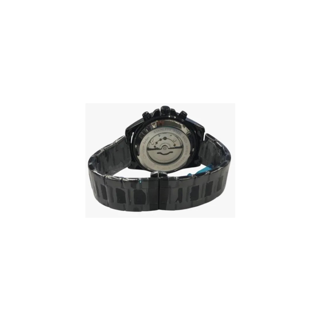 Christyan Arden Mens New FK Fashion Dated Multi Black Dial Analogue Gun Metal Bracelet Strap Watch