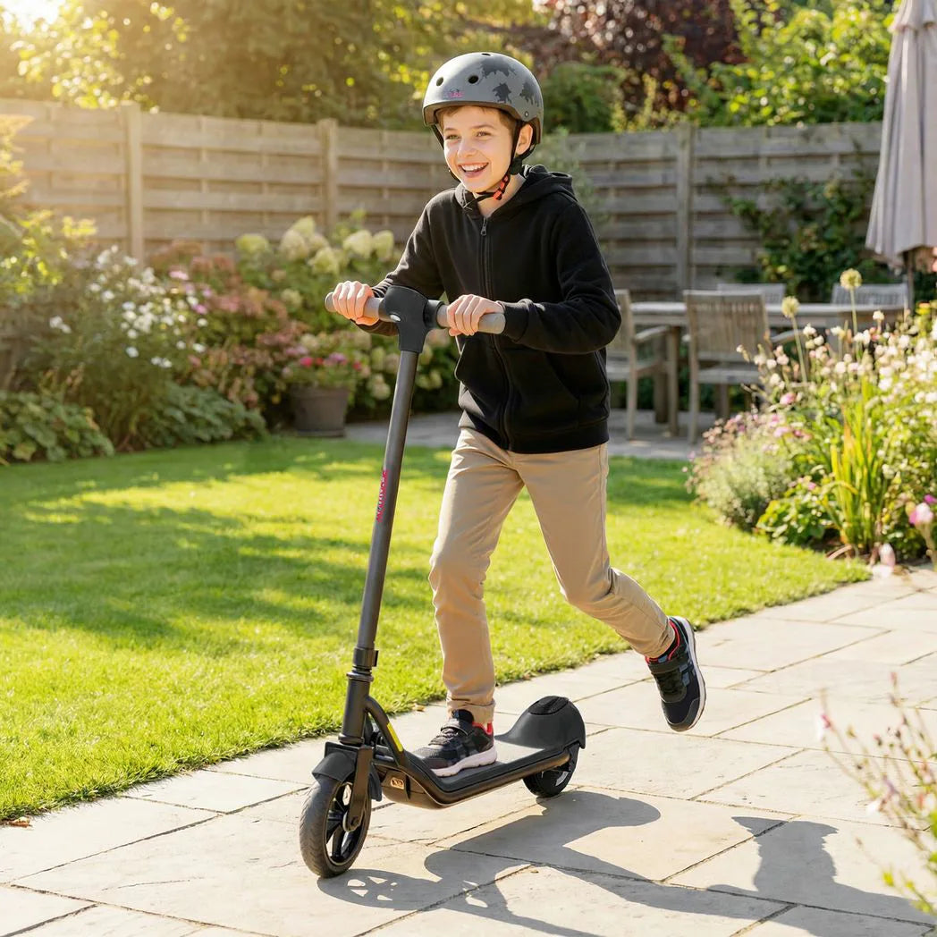 SPORTNOW Electric Scooter for Kids with LED Display, Kick-to-Start 110W Motor and RGB Lights – Green