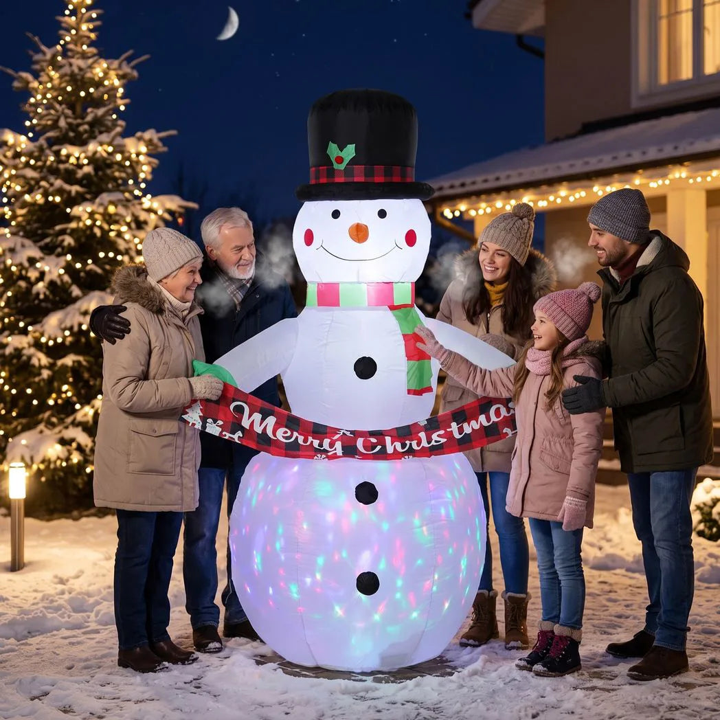 Outsunny 6.7ft Inflatable Snowman with Colour LEDs