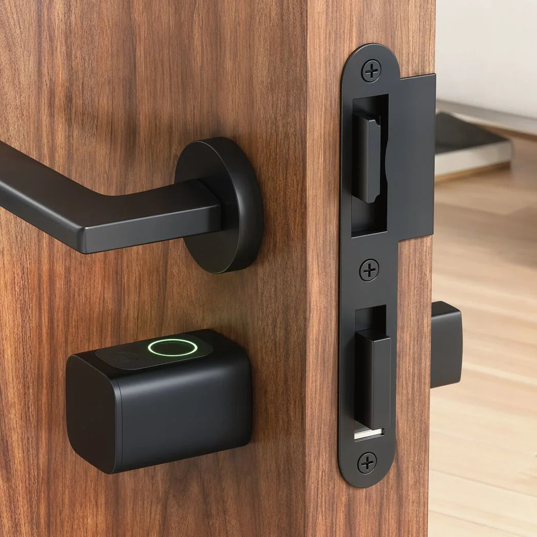 HOMCOM Smart Door Cylinder, 5-in-1 Keyless Entry with Fingerprint, App and NFC – Bluetooth Lock