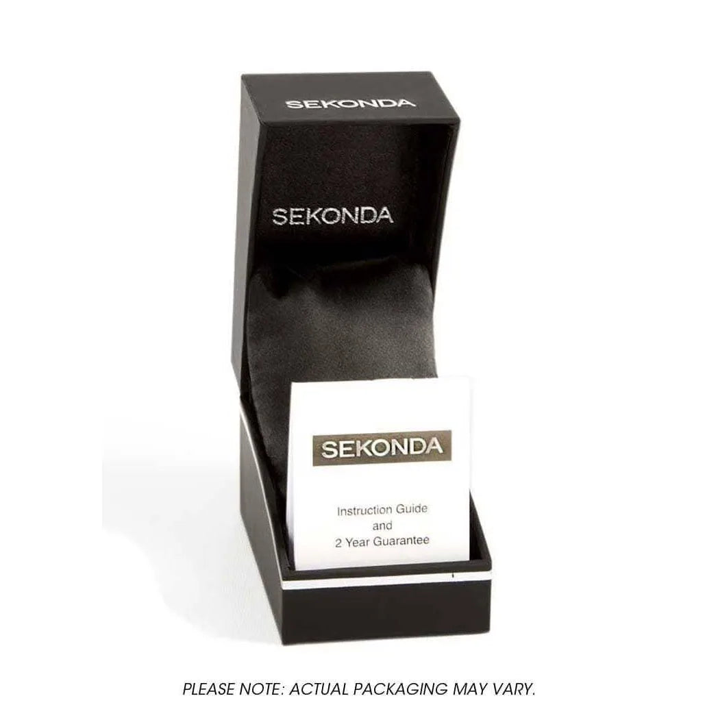 Sekonda Men's Dated Grey Dial Watch with Brown Leather Strap, 1828