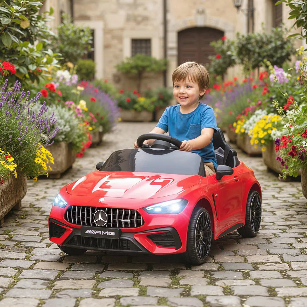 AIYAPLAY Licensed Mercedes-AMG 12V Kids Electric Car with Dual Motors & Remote Control – Ride-On, Red