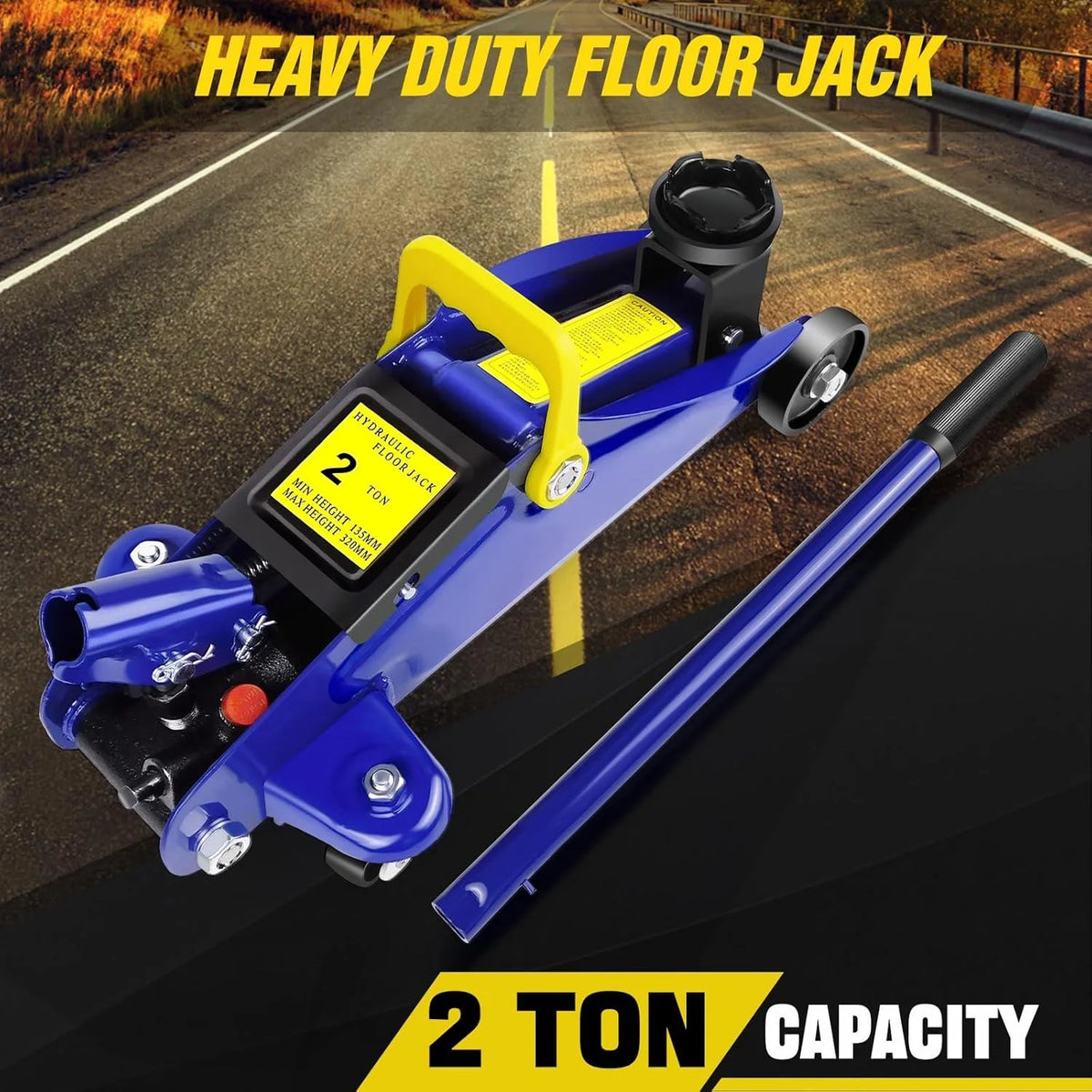 Trolley Jack 2 Ton Low Profile Hydraulic Floor Jack – Garage Car and Van Lifting, Blue