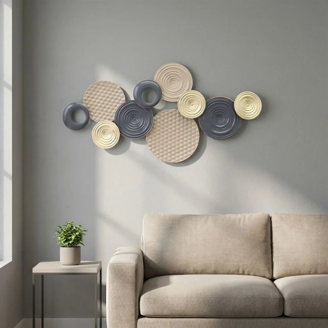 HOMCOM 3D Hand-Painted Metal Wall Art