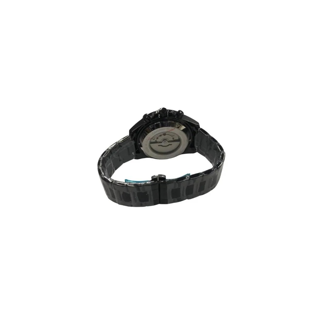 Christyan Arden Mens New FK Fashion Dated Multi Eye Black Dial Analogue Black Metal Bracelet Strap Watch