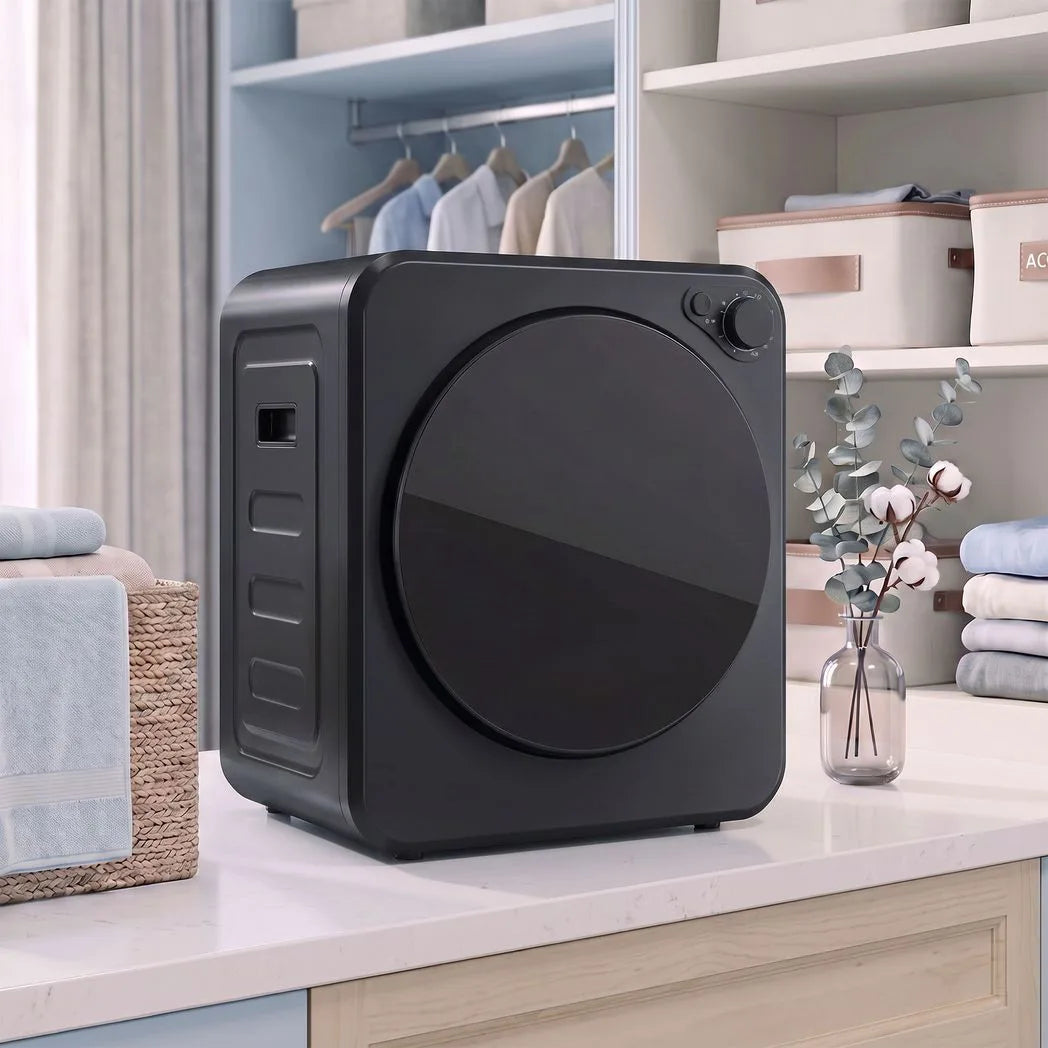 HOMCOM 4kg Front Load Tumble Dryer with 400W/800W Heat Settings – Compact Wall-Mount Laundry Dryer, Black
