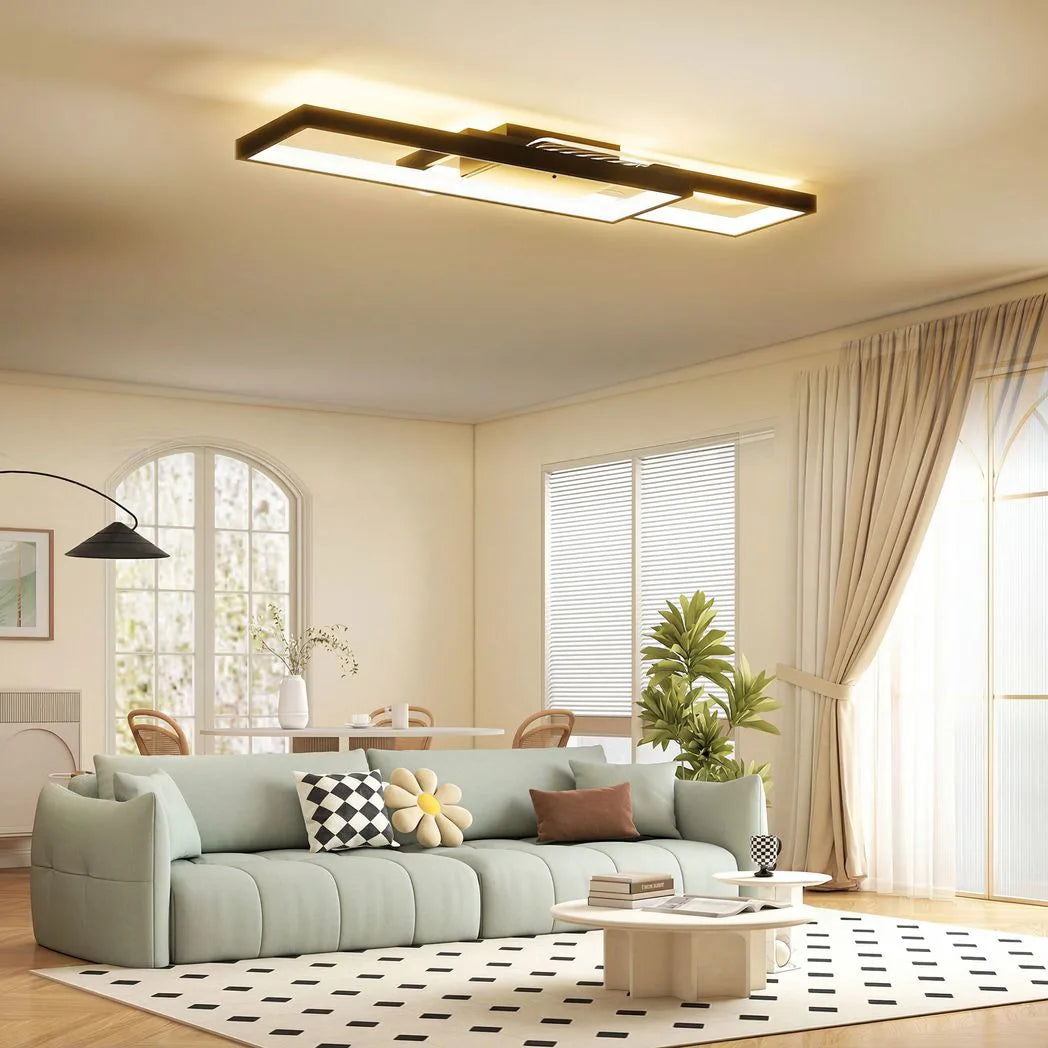 HOMCOM LED Ceiling Light, Modern Dimmable Ceiling Light with Wall Switch & Remote Control