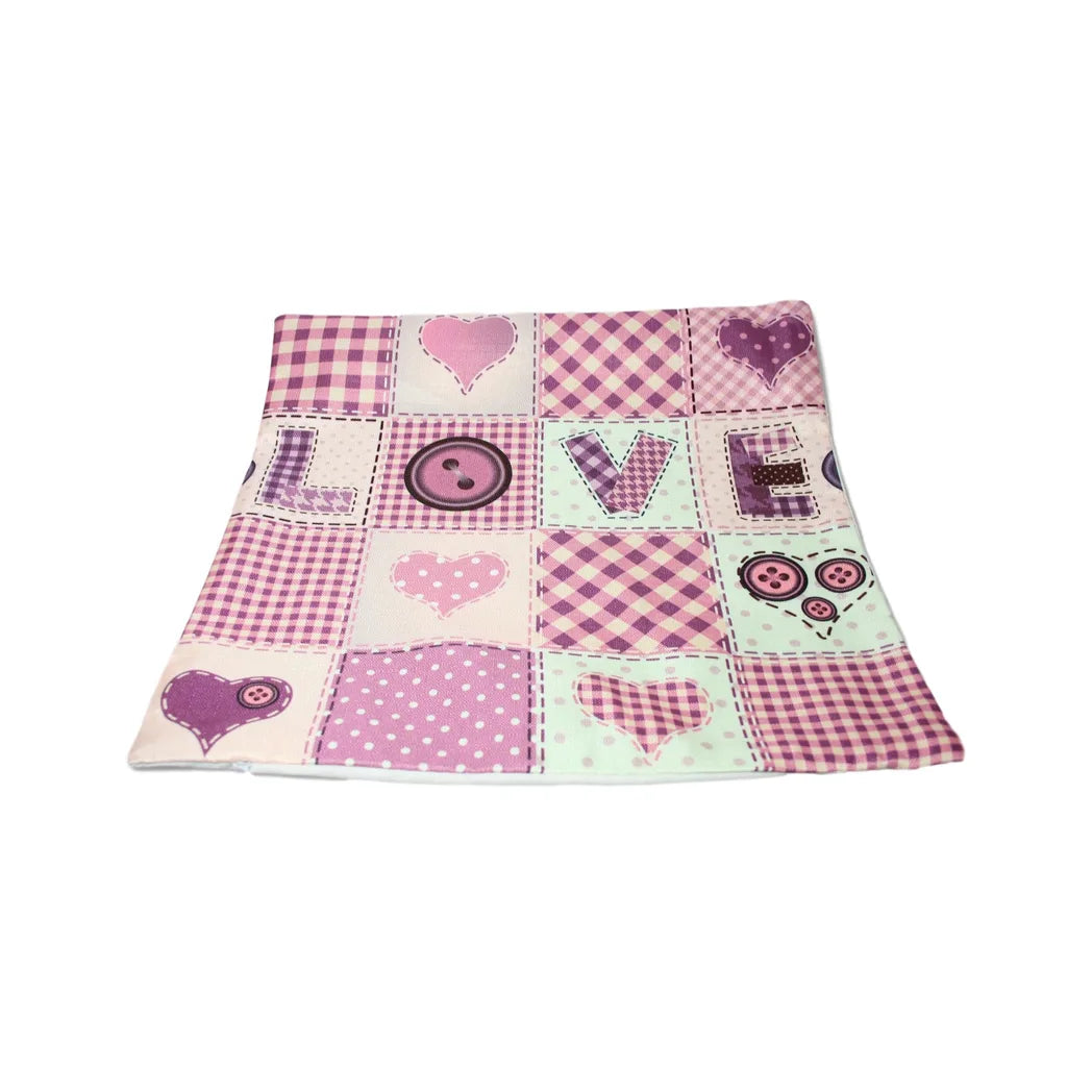 Couch Cushion Cover Case with Heart Designs, 43 x 43cm – Bedroom Cushion Cover, Assorted