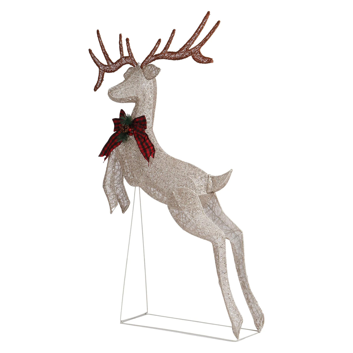 1.5m Lighted Jumping Reindeer Christmas Decoration with 100 Warm White Lights – Indoor & Outdoor