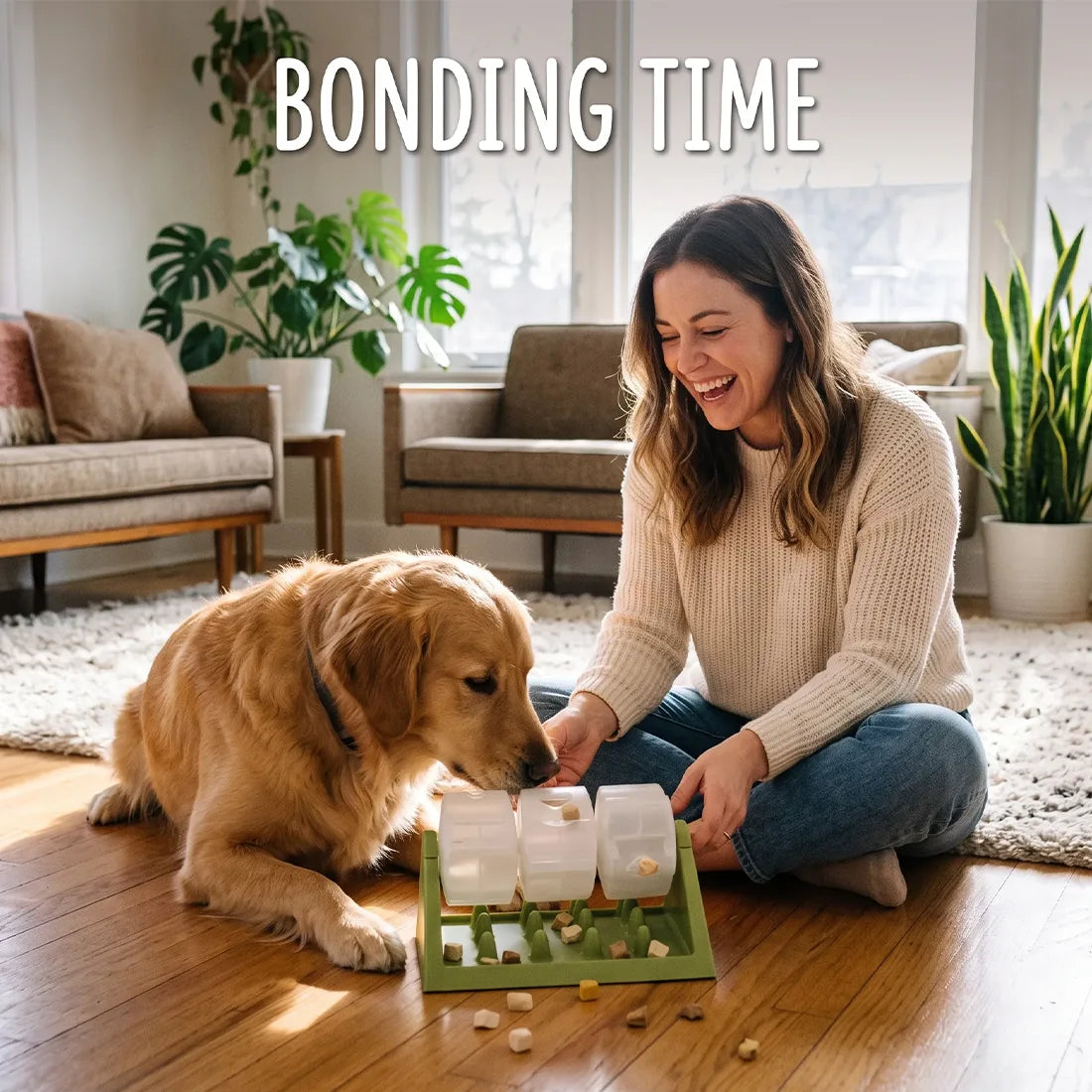 360° Rotating Puzzle Dog Bowl Slow Feeder – Interactive Treat Dispensing Pet Feeding Toy, Green