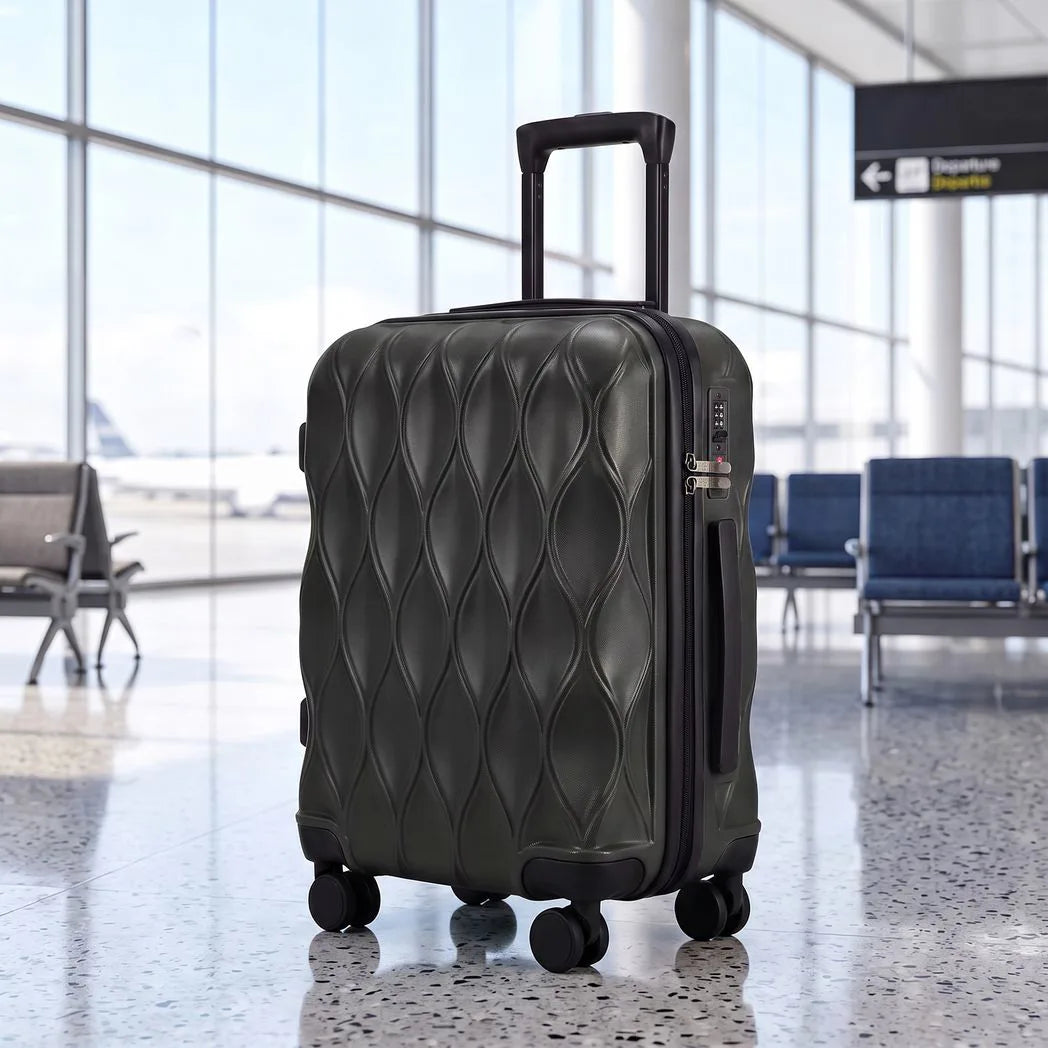 HOMCOM 20 Inch ABS Hard Shell Cabin Suitcase with TSA Lock, Spinner Wheels & Telescopic Handle – Carry-On Luggage, Black