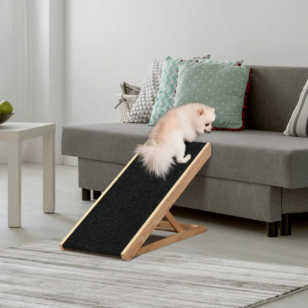 PawHut Foldable Dog Ramp with 4 Adjustable Heights & Non-Slip Surface – Pet Ramp for Large Dogs, Black