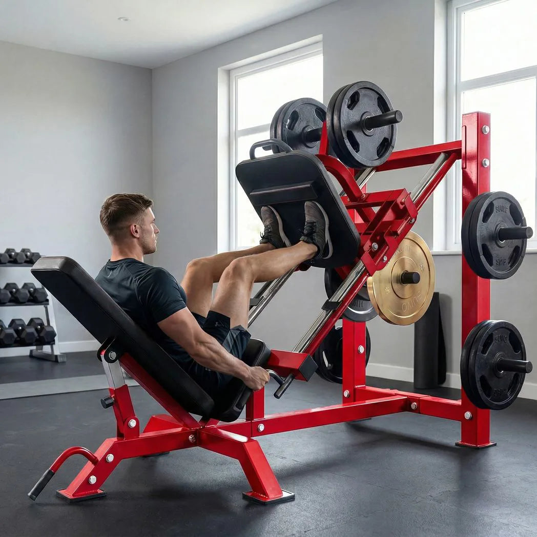 SPORTNOW Leg Press Machine with Wheels & Calf Block, 455kg Capacity – Adjustable Squat Machine for Home Gym