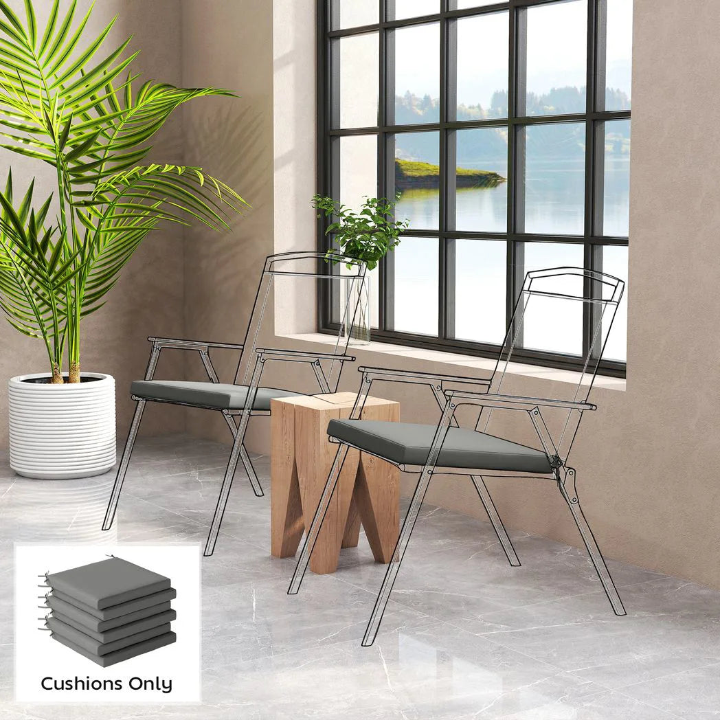 Outsunny Set of 6 Outdoor Seat Cushions with Machine Washable Cover