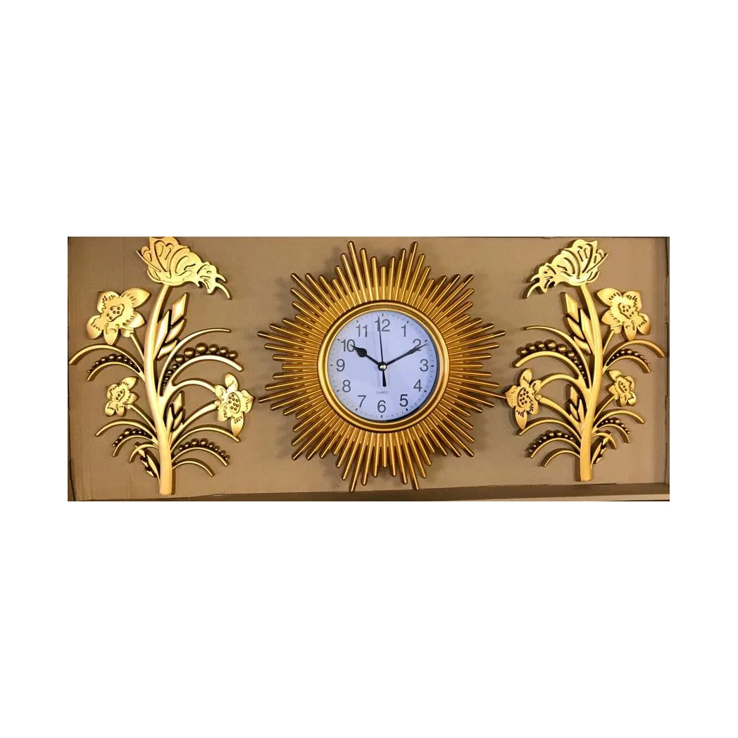 Plastic Wall Clock and Decal Set, 3 Pieces – Home Decor, Assorted Colours and Designs