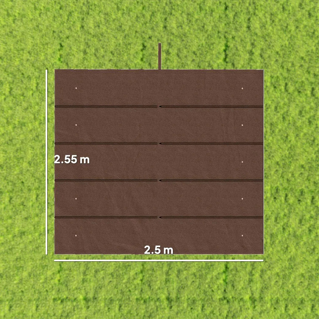 Outsunny Pergola Replacement Canopy, 2.55 x 2.5 m Polyester Cover for 3 x 3 m Frame – Roof Top Only, Brown