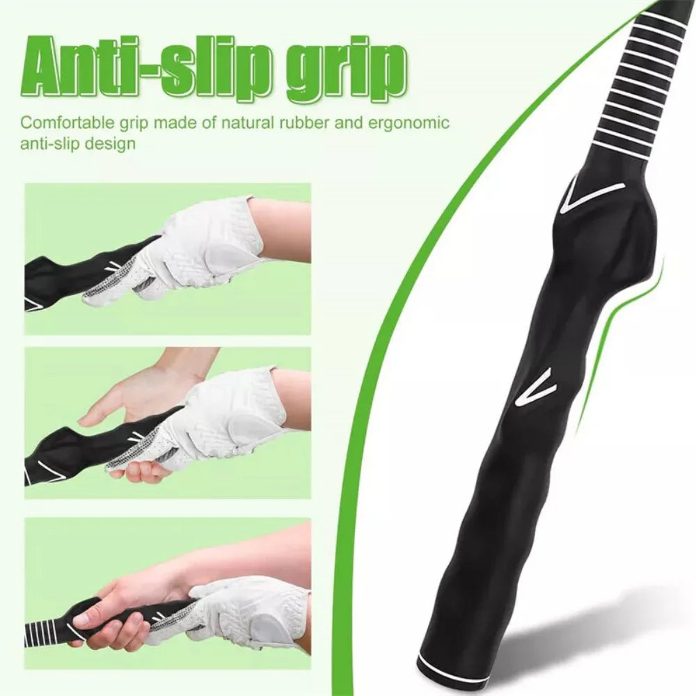 Retractable Golf Swing Trainer with Click Feedback – Portable Tempo & Grip Aid for Indoor Practice