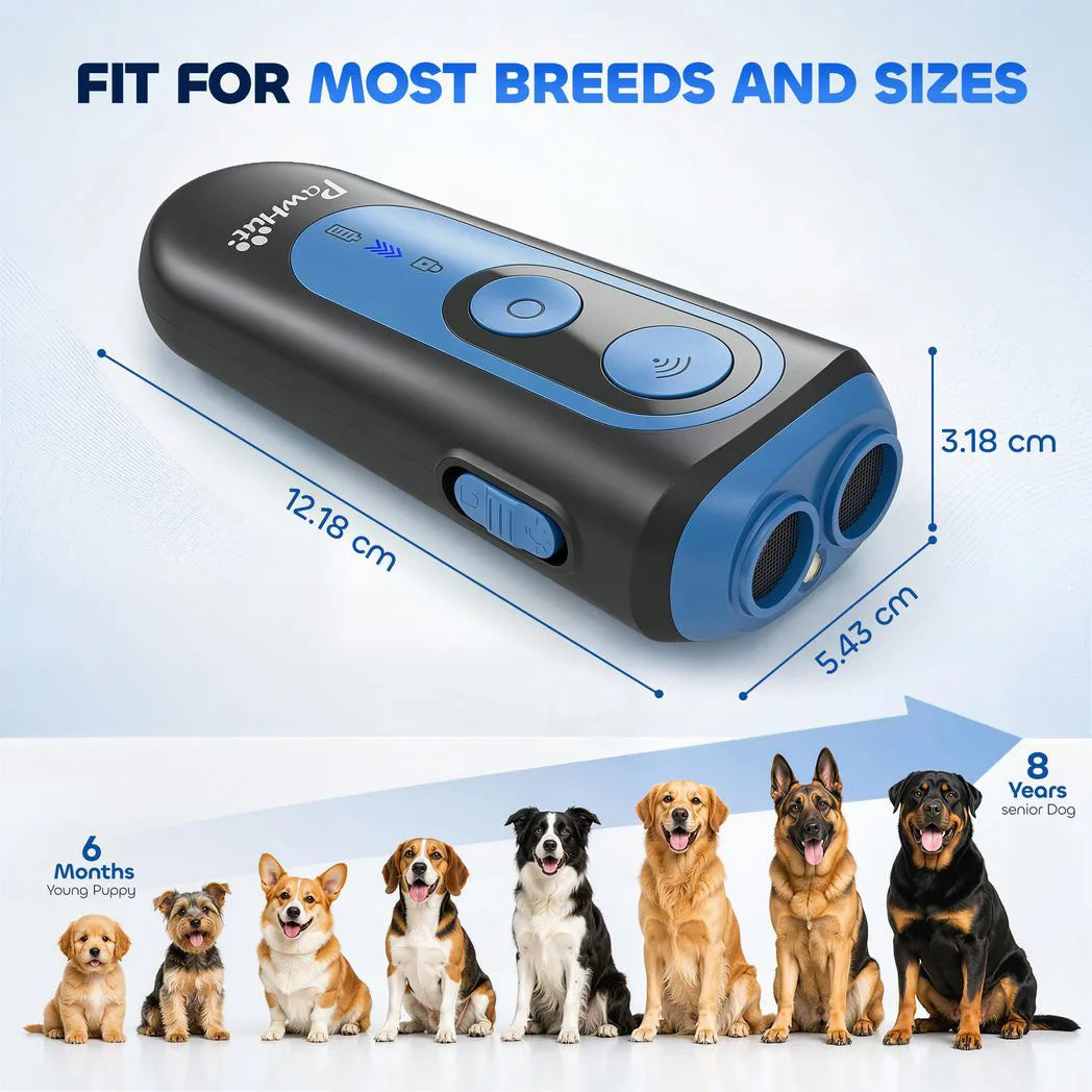 PawHut Ultrasonic Anti-Barking Device for Dogs with 5 Modes, Vibration & LED Torch – Bark Trainer