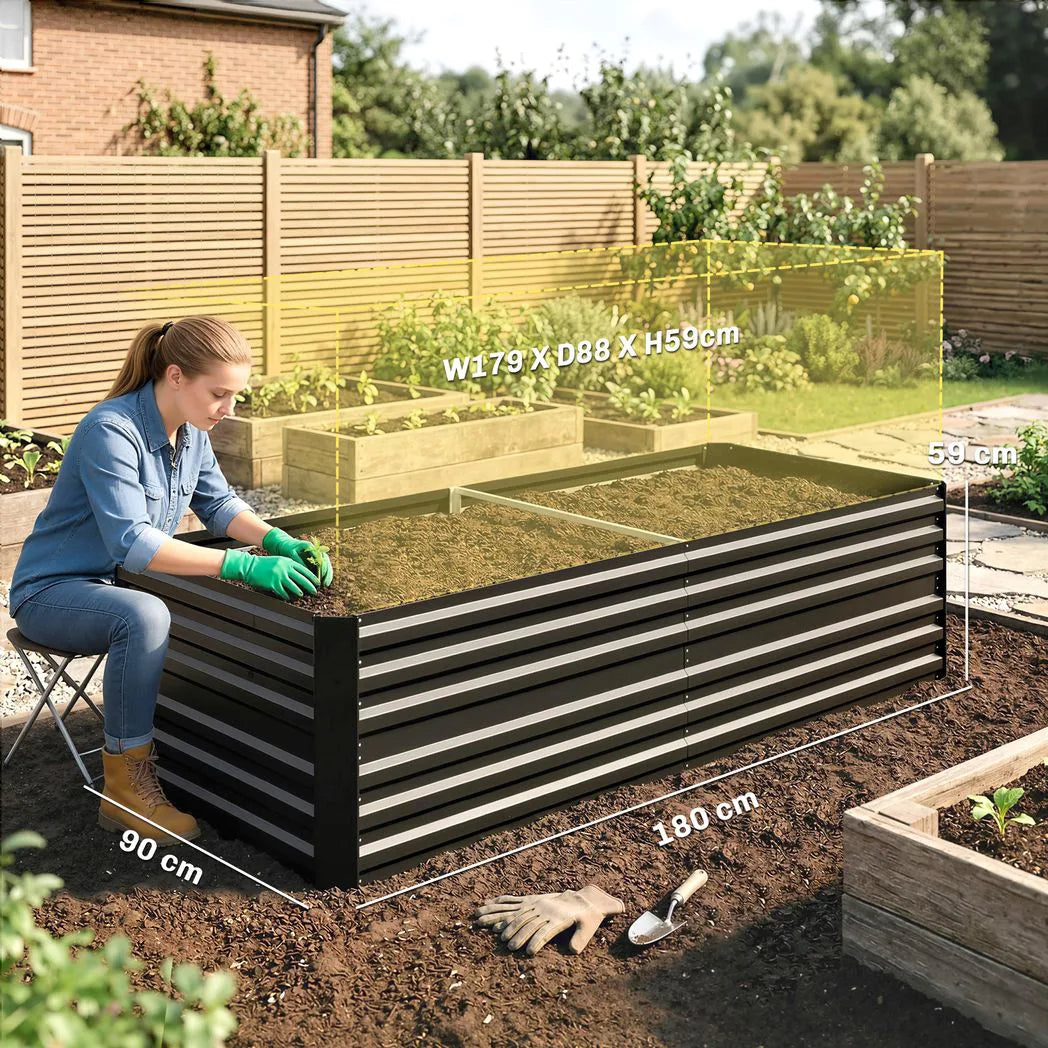 Outsunny Galvanised Steel Raised Garden Bed