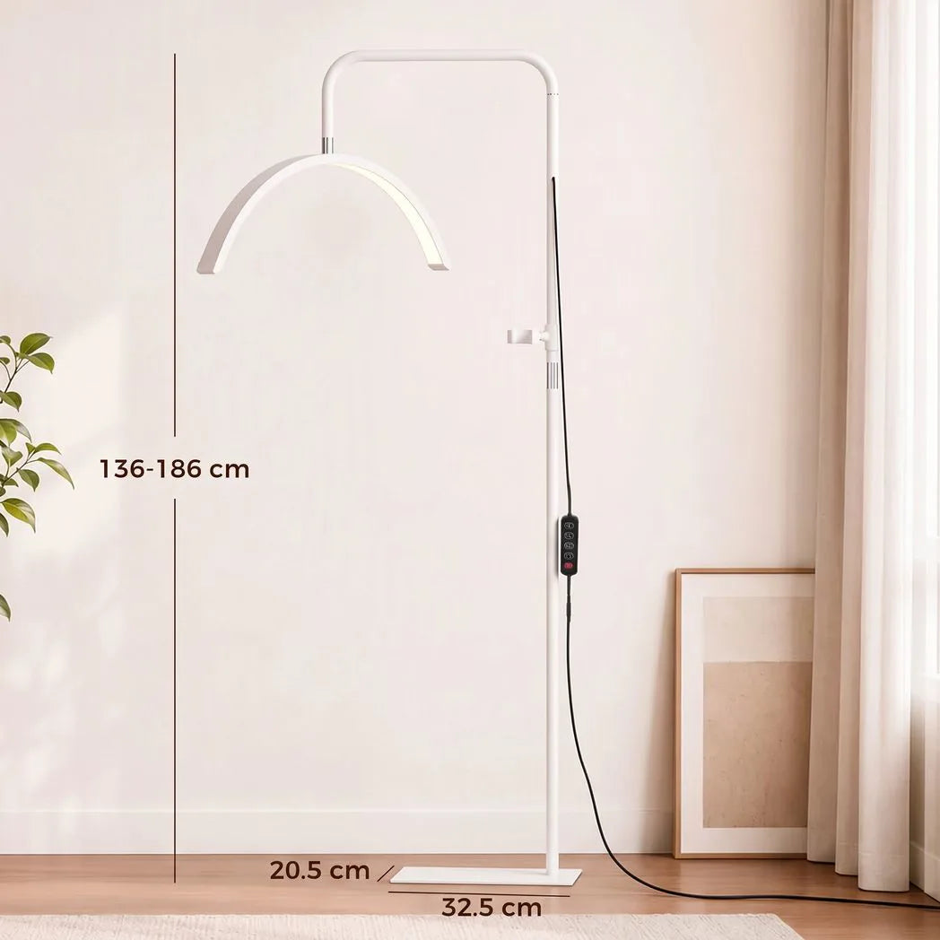 HOMCOM Half Moon Beauty Floor Lamp, Dimmable – White