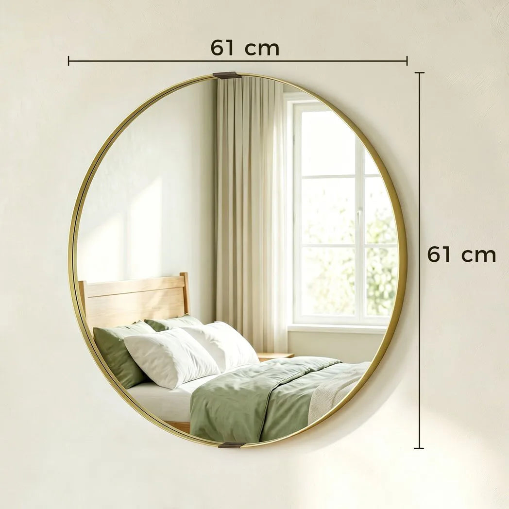 HOMCOM Round Wall Mirror 61 cm