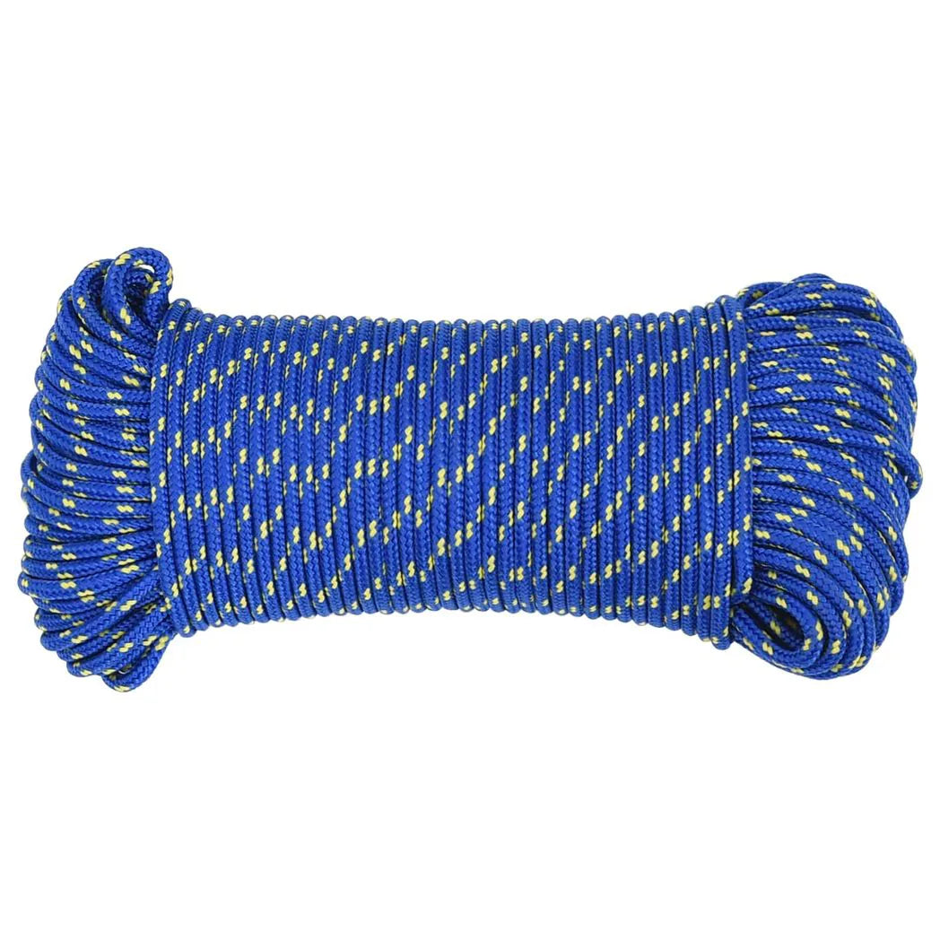 vidaXL Multipurpose Utility Rope 5 mm 250 m Blue PP 150 kg Max Load