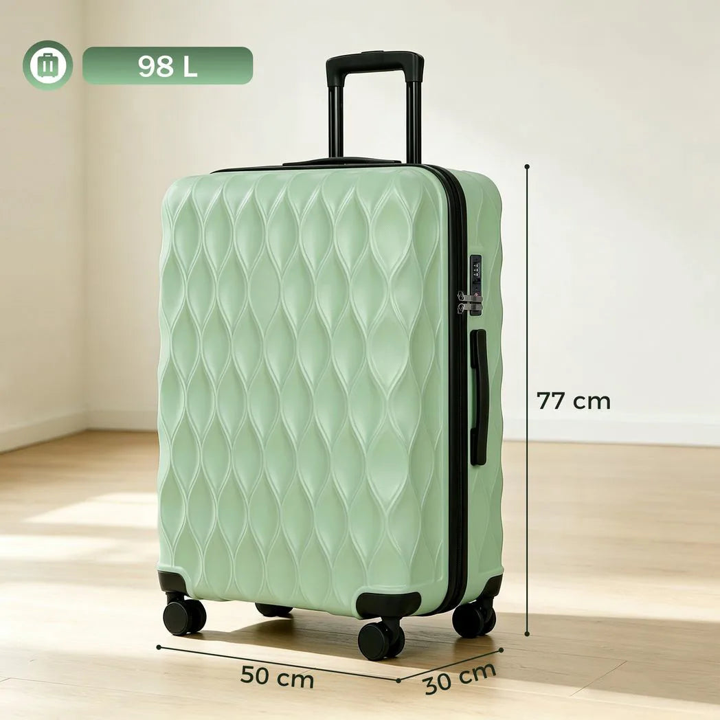 HOMCOM 28 Inch Hard Shell Suitcase with TSA Lock & 360° Spinner Wheels – 98L ABS Checked Luggage, Green