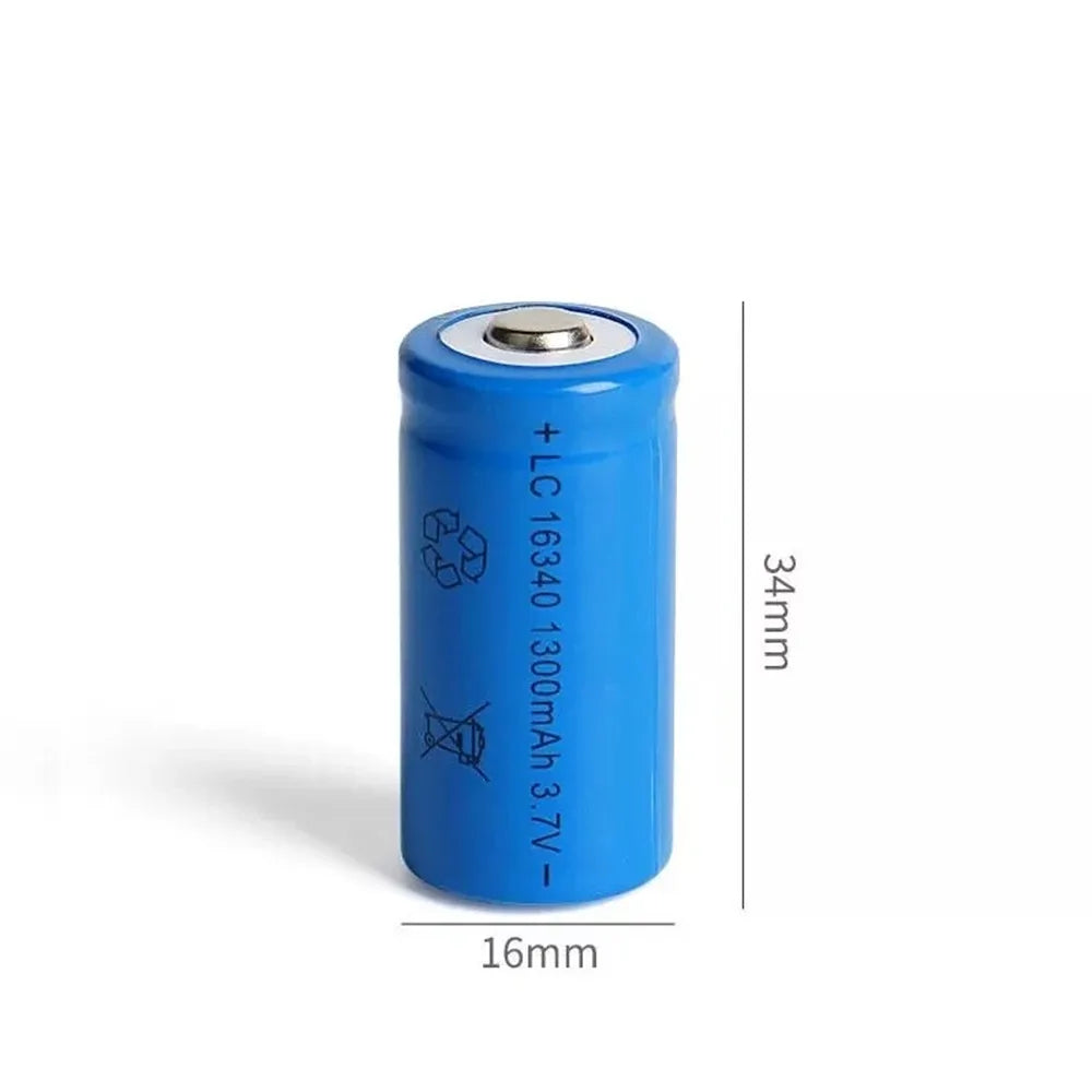 8 x 16340 CR123A 3.7V Rechargeable Li-ion Batteries with 2 x USB Chargers – For Torches, Toys and Remotes
