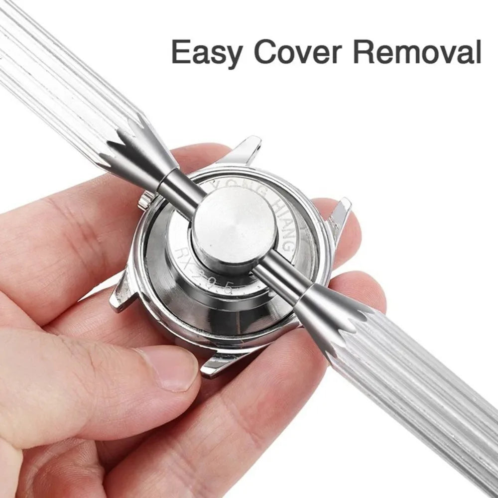 Watch Case Back Opener Tool Set with Wrench & 6 Grooved Rings, 18.5-29.5mm – Watch Repair Kit for Rolex, Tudor