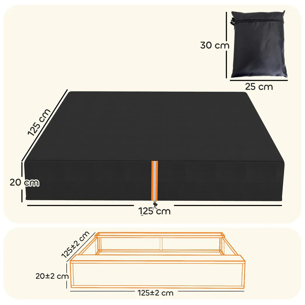 AIYAPLAY Waterproof Sandbox Cover with Drawstring and Elastic Band – UV Protection, Fits 123-127 cm Sandpits
