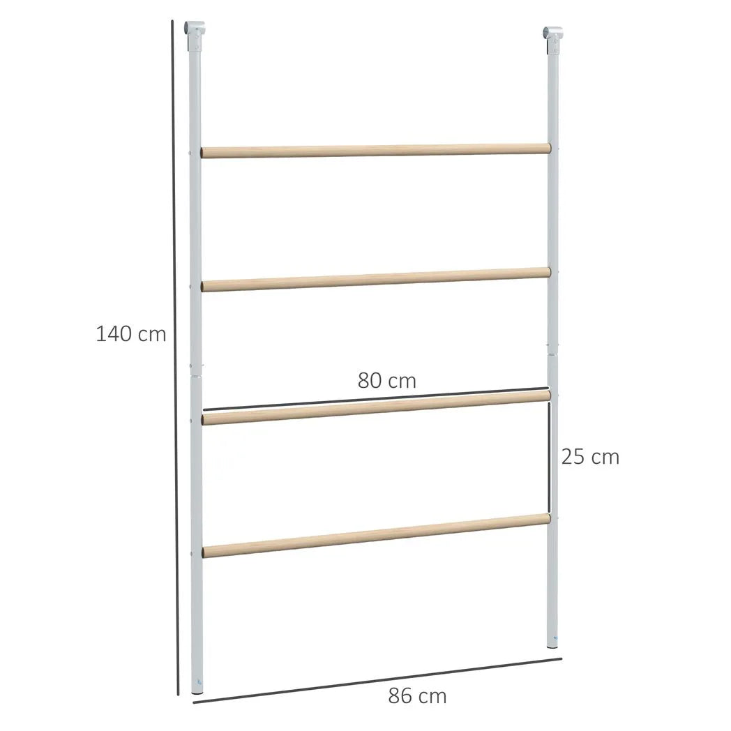 PawHut Chicken Perch Roosting Ladder with Four Tiers – Wooden and Galvanised Steel Jungle Gym for Coop, Backyard Farm