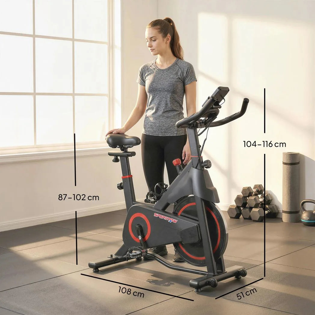 SPORTNOW Exercise Bike with Magnetic Resistance, 8kg Flywheel and LCD – Quiet Indoor Cycling for Home Workouts
