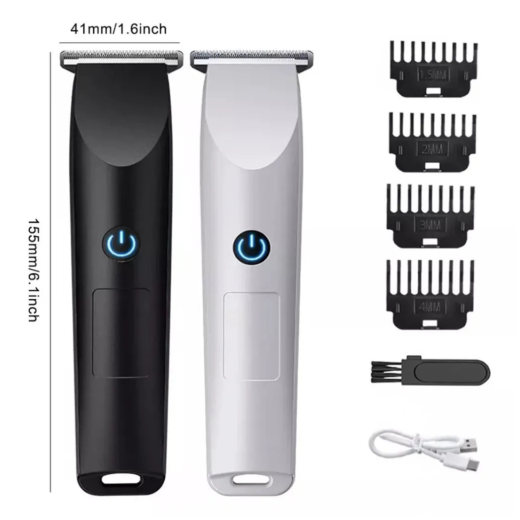 Men's Pro Electric Hair Clippers & Beard Trimmer with 4 Limit Combs – USB Rechargeable Barber Shaver, Black