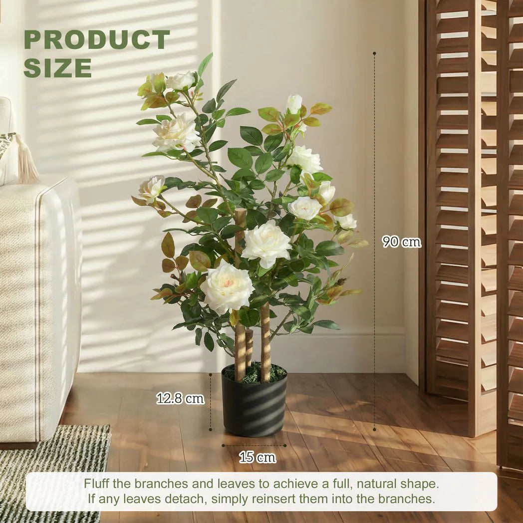 HOMCOM 90cm Artificial Rose Tree